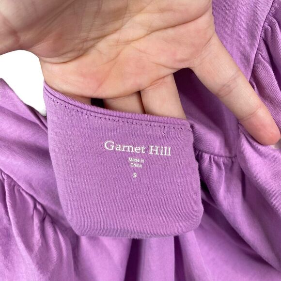 Garnet Hill Pastel Purple Layered Surplice Peplum Tank Top SZ S - Picture 5 of 5